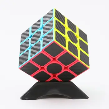 

Kuulee Z-Cube 3x3 Speed Cube Carbon Fiber Sticker Smooth Magic Cube Puzzle Brain Teasers