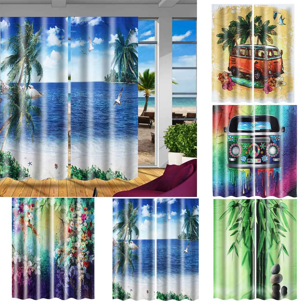 

5 types Home Textile Curtain Curtains Double Pull open fashion window Curtains