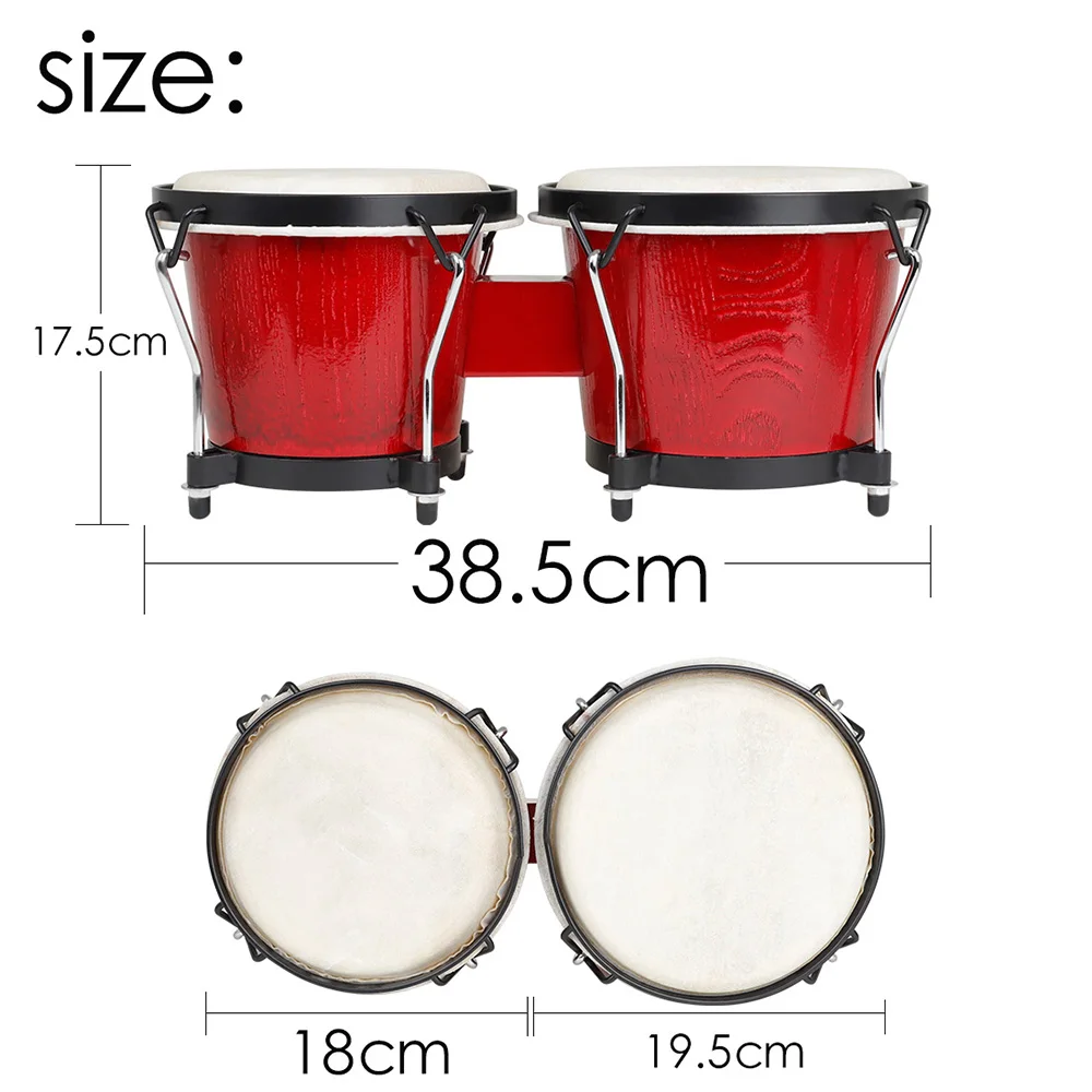 Afrikanische Bongo-Trommel aus Holz, klarer Klang, Schlaginstrument, dickes Ziegenleder, Tamburin, Rhythmus, Spielzeug, Musik, Geschenke, kann Tuning – Detail 8