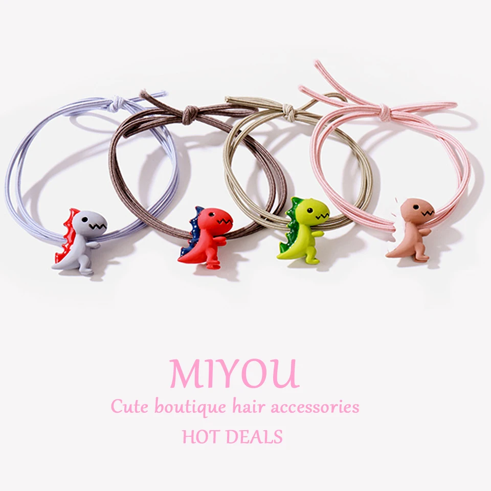 

1pcs Hair Accessories Cute Dinosaur Elastic Rubber Bands Girl Elastic Hair Band Ponytail Holder Scrunchy Rope Hair Accessories