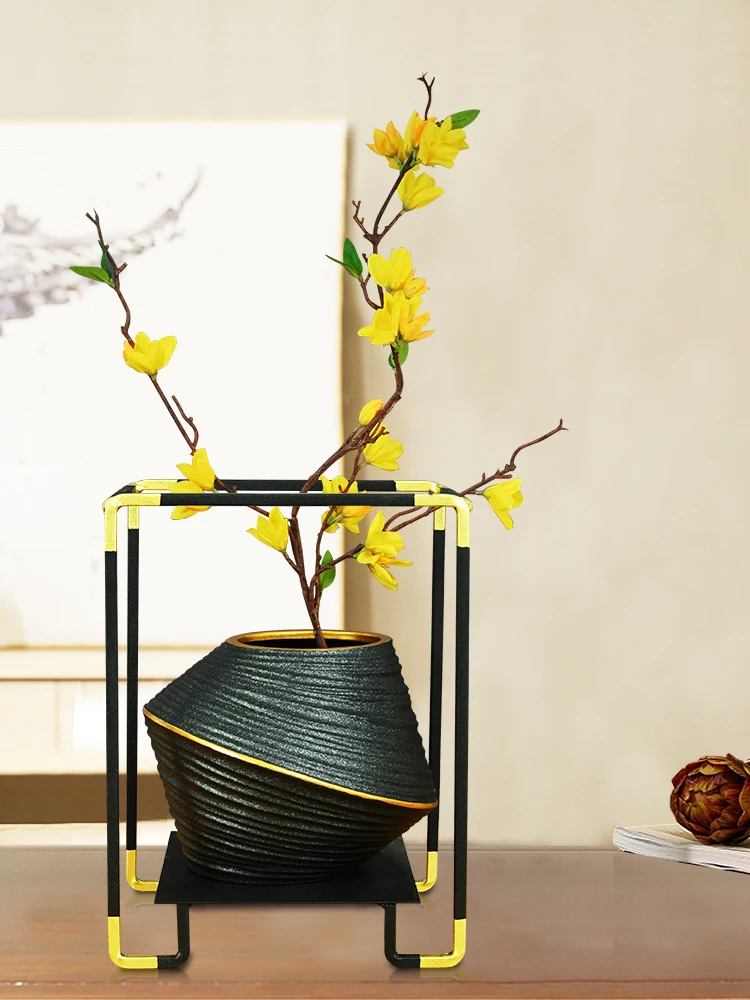 contracted modern New Chinese style ceramic The vase Dried flowers zen