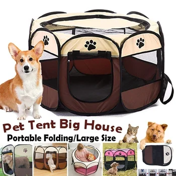 

Portable Outdoor Kennels Fences Pet Tent Houses For Large Small Dogs Foldable Indoor Playpen Puppy Cats Pet Cage Delivery Room