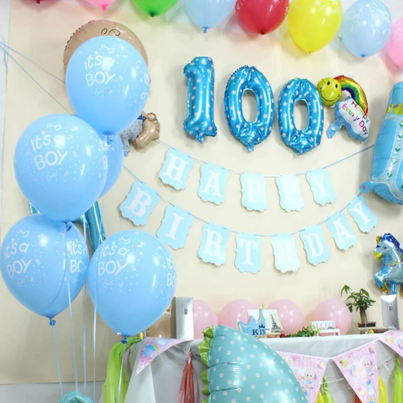 10 шт., латексные воздушные шары для мальчиков или девочек, для свадьбы, дня рождения, 1 день рождения, вечерние воздушные шары