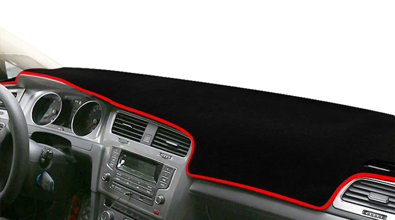 Для VW Golf 7 MK7 2013~ Противоскользящий коврик для приборной панели Защита от солнца коврик для автомобиля аксессуары - Название цвета: Polyester red
