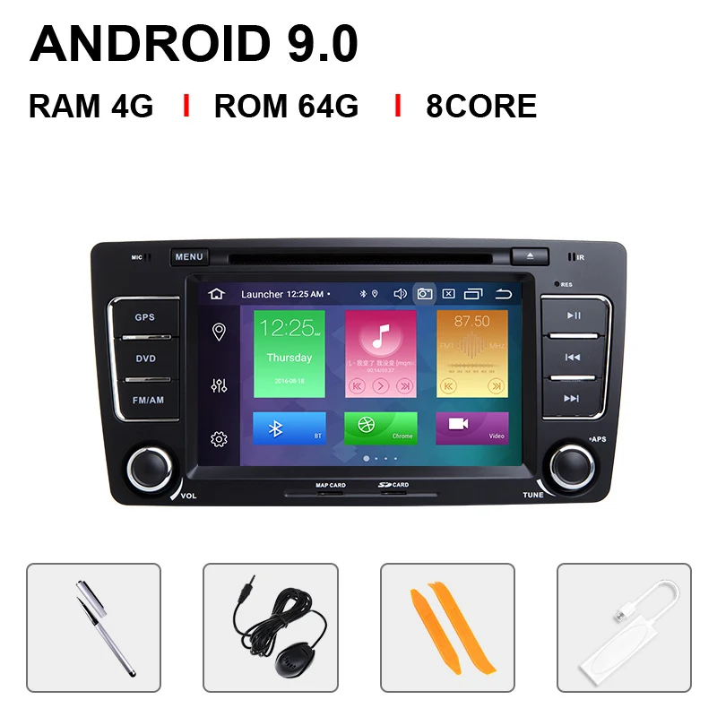 Ips DSP 8 ядерный 4G 64G 2 Din Android 9,0 автомобильный Радио dvd-плеер для Skoda Octavia 2 3 A 5 A5 Yeti gps Навигация стерео DVR камера - Цвет: 8 Core 64ROM Carplay