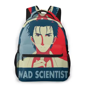 

Steins Gate - Mad Scientist Pop Art Backpack for Girls Boys Travel Rucksack Steins Gate Printing