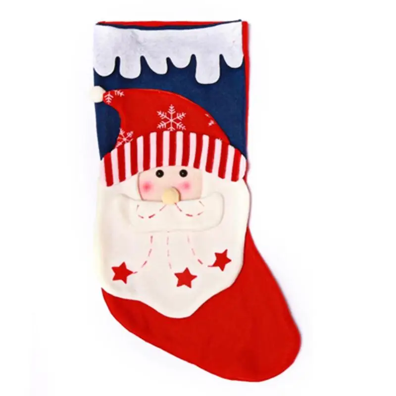 Noel Christmas Stocking Pendant Sock Santa Claus Candy Gift Bag Xmas Tree Hanging Decor Christmas Decorations for Home