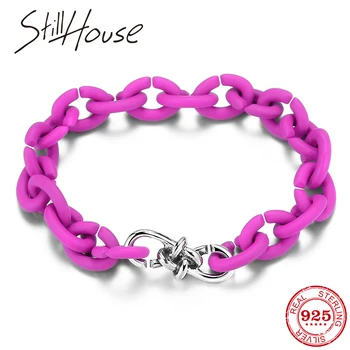 

Fashion Women Jewellery European Men Bracelet Deep Pink Hard Rubber Exquisite beads Top Quality Bead Bracelet 2019