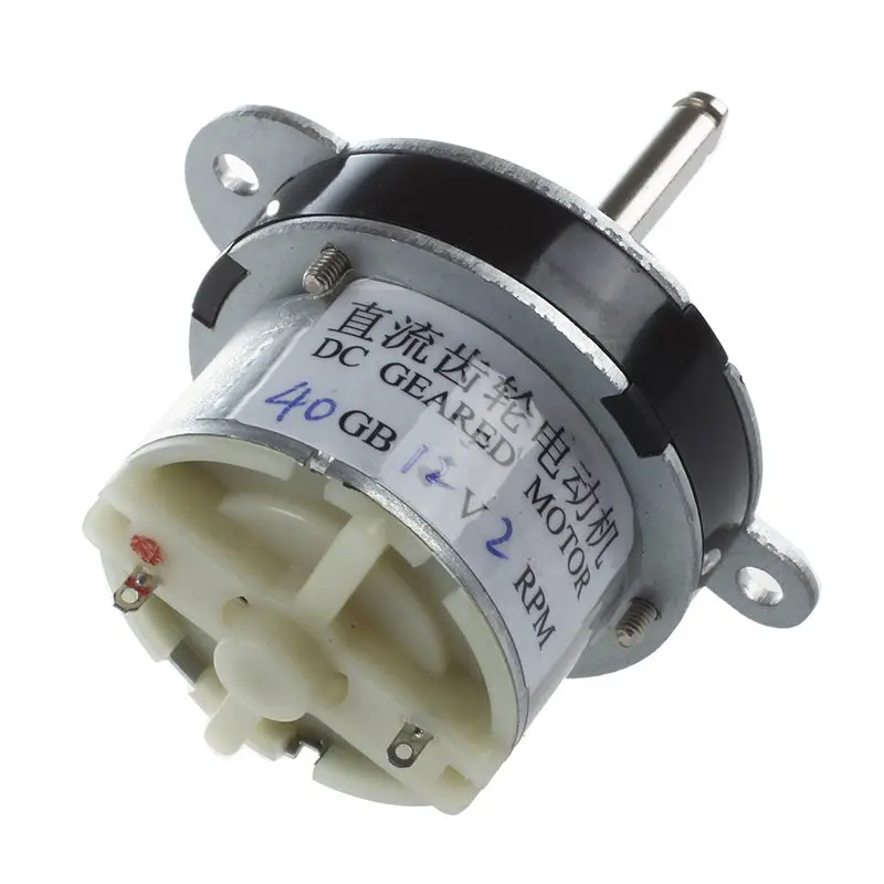 

TOP!-40mm DC 12V 2RPM High Torque Electric Gearbox Motor New