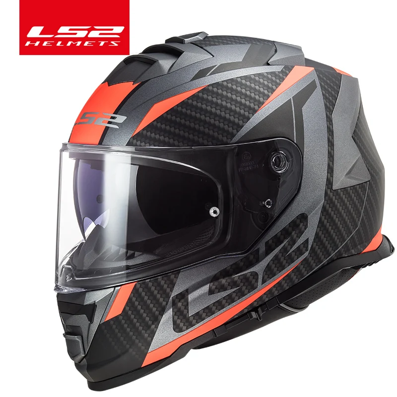 Capacete LS2 STORM 오토바이 헬멧, 풀 페이스 듀얼 렌즈 헬멧, 무료 김서림 방지 시스템 포함, ls2 ff800