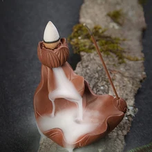 Керамика somcing обратного потока ладан горелка лотоса держатель для ароматических палочек ручной работы декоративная ручка держатель орнамент Будда Decorativo