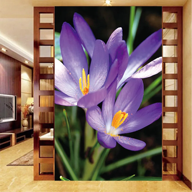 

Drop Shipping Custom 3D Photo Wallpaper Modern HD Purple Flower Daffodil Porch Background Decorative Mural Wallpaper Mural