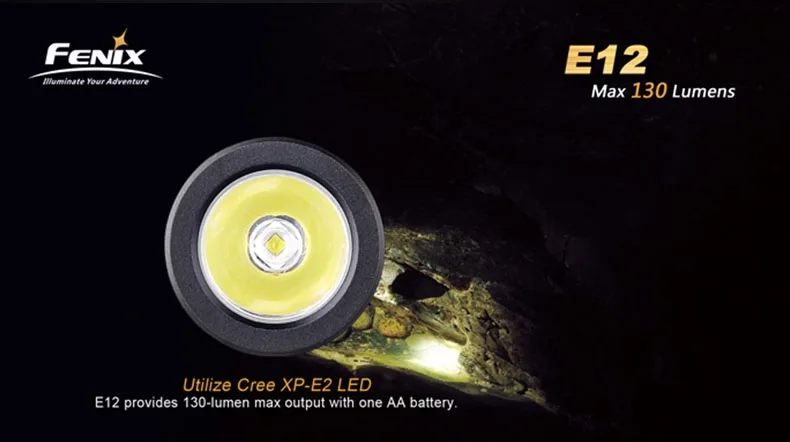 Водонепроницаемый светодиодный фонарь FENIX E12 Cree XP E2 AA 130 люмен 2 режима EDC|Фонарики