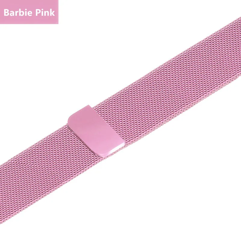 babi pink Хохлатый ремешок apple watch band Milanese Loop apple watch 4 3 band iwatch band 42 мм 38 мм correa 44 мм/40 мм pulseira bracelet - Цвет ремешка: babi pink