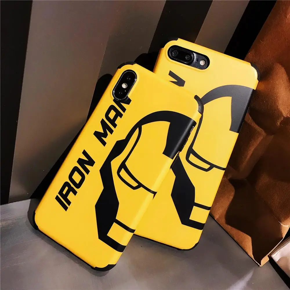 

Marvel Super hero iron Man The Avengers Fashion Anti-drop soft Mobile Phone Case for iphone 6 6s 7 8 plus X XR XS MAX cover