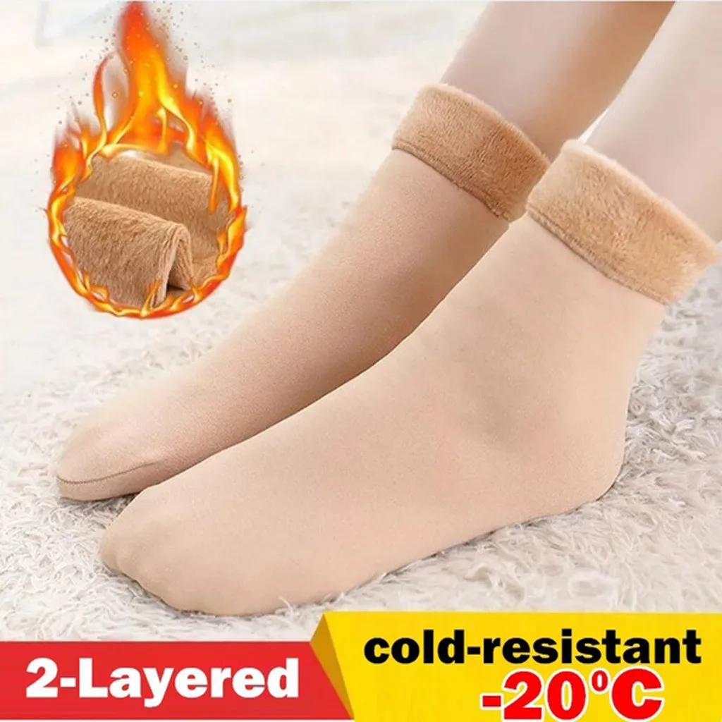 

Women Socks Autumn Winter Velvet Thickening Casual Floor Socks Solid Streetwear Happy Socks Female Cute Sox Gifts For Girls