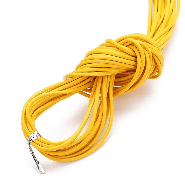 yellow 10 м диаметр 1/1. 5/2/3 мм круглый шнур из натуральной кожи для Цепочки и ожерелья DIY браслет ювелирные изделия, ювелирные изделия, украшения своими руками, поставки поводок - Цвет: yellow