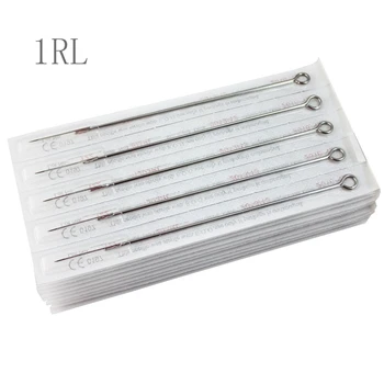 

1RL 50pcs Professional Tattoo Needles Disposable Sterilized Tattoo Needles 1 Round Eyeliner Tattoo Supplies Free Shipping