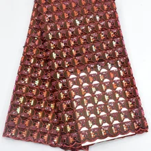 Роскошная французская кружевная ткань с блестками нигерийский кружевной материал швейцарская вуаль кружевная блестящая ткань для африканского праздничного платья 5 ярдов