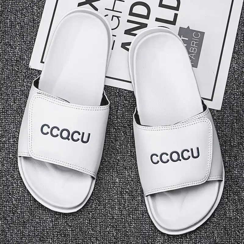 white bathroom slippers