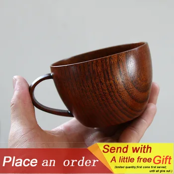 

300ml Handmade Natural Wood Drinking Cup Coffee Beer Drinkware Tea Cup Travel Teaware Cup Water Bottle Home Wooden Cup Gifts