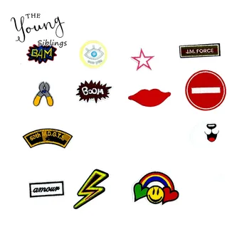 

Mix Fashion Cute Cartoon Pattern Iron on Patches Applique Embroidery Badges DIY Sewing Fabric Stripes patch Clothing Accessories