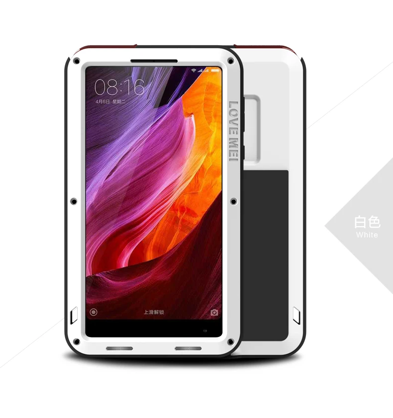 Алюминиевый металлический чехол LOVE MEI для Xiaomi mi x, мощный защитный противоударный водонепроницаемый чехол для Xiaomi mi x Capa Coque