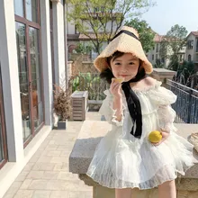 Owligbaby/Новинка года; стильное кружевное платье для девочек; модные весенние платья для маленьких девочек; детская одежда; От 1 до 6 лет