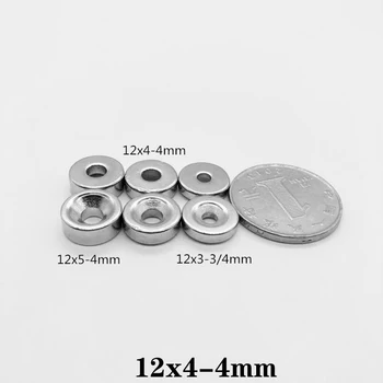 

10~150PCS 12x4-4 N35 Powerful Magnetic 12*4 mm Hole 4mm Countersunk Neodymium Magnet Permanent NdFeB Magnets 12x4-4mm 12*4-4 mm
