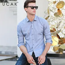 UCAK брендовая хлопковая рубашка для мужчин 2019 осень новое