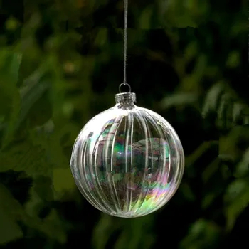 

Big Packing Diameter=6cm 8cm 10cm Lustre Pearl Striped Round Shaped Pendant Christmas Tree Hanging Glass Ball Home Decoration