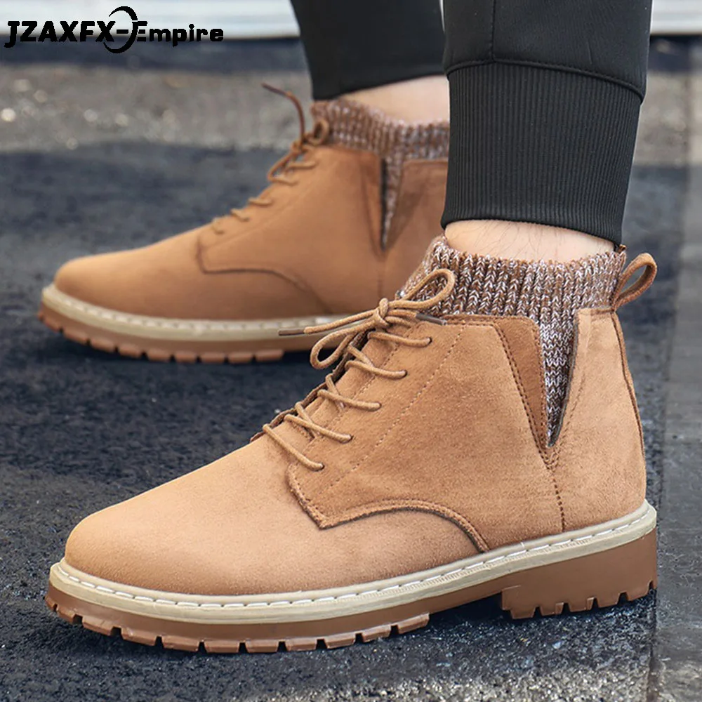 

Winter New Men Ankle Snow Boots Shoes Motorcycle Warm Classic Fashion Desert Boot Shoes Male Casual booties botas masculina