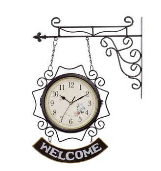 

Double-sided European Wall Clock Vintage Luxury Electronic Wall Clock Kitchen Reloj De Pared Grande Home Decor Clocks OO50WC