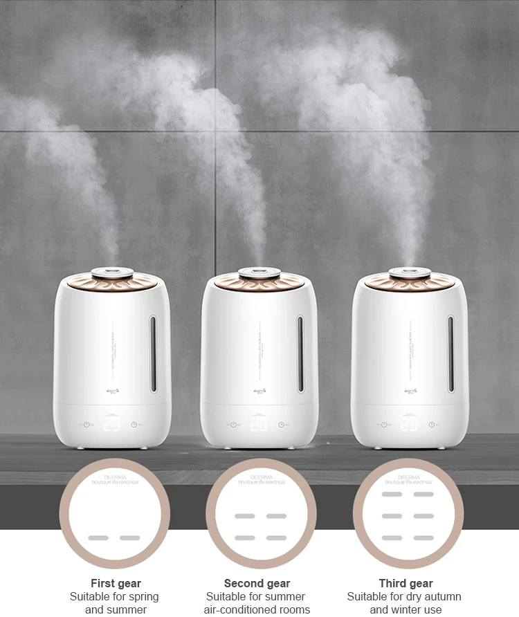 Xiaomi Deerma бытовой увлажнитель воздуха, очиститель воздуха, производитель тумана, синхронизация с интеллектуальным сенсорным экраном, Регулируемое количество тумана 5л