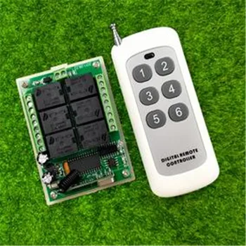 

Portable 433Mhz RF Remote Control Switch + 6CH RF Relay Receiver 12V Lamp Light LED Bulb Wireless Switches Home Wall Switch