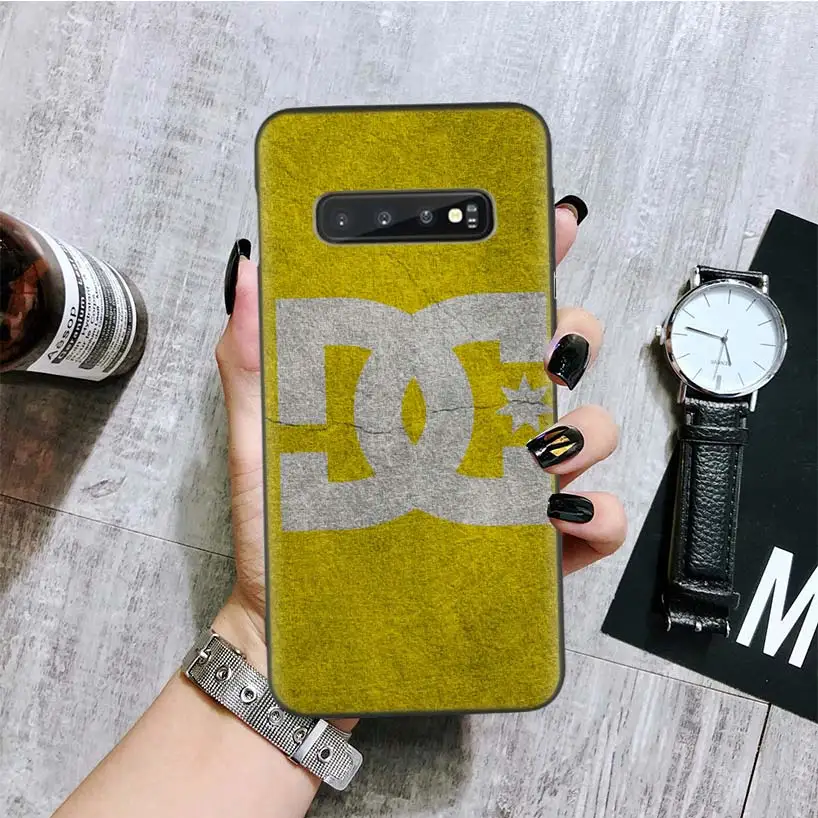 Черный чехол с логотипом Dc Shoes для samsung Galaxy S10+ Plus Lite Note 10 9 8 S9 S8 J4 J6+ Plus S7 S6 Edge, чехол для телефона