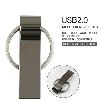 

USB Flash Drive 2.0 Metal Pen Drive High Speed Pendrive 4GB 16GB Flash Drive KeyChain USB Stick 32GB 64GB 128GB U Disk Free Logo