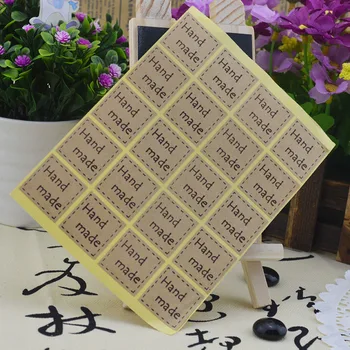 

10Sheets=200Pcs Hand Made Adhesive Stickers Sealing Label Stickers Kraft Paper Stickers For Gifts Girls