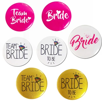

1Pcs Team Bride Badge Bachelor Party Bridesmaid Decoration Badge Hen Party Bride To Be Wedding Party Supplies