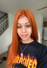 Peluca de cabello humano ondulado brasileño para mujer, postizo de encaje frontal de 13x6, Color naranja jengibre, sin pegamento, 180% de densidad, Remy