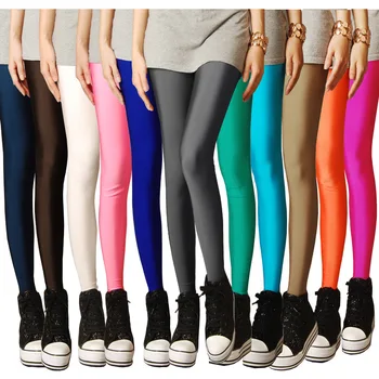 

2019 new spring candy neon leggings for women high stretched female Nine-minute pants legging pants girl clothing leggins