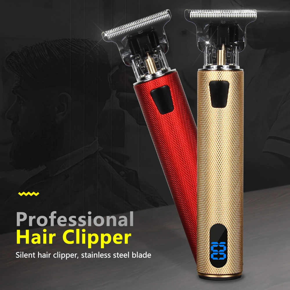 maquina de cortar cabello afeitadora electrica para hombre recortadores de pelo Cortadora de pelo eléctrica para hombres, máquina de afeitar recargable con USB, LCD de 2021 T, recargable, de 0mm, para peluquero