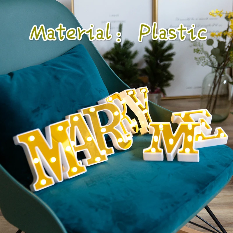 Plastic Letter Lamp Lanpulux лампа с золотыми буквами, знак шатра, алфавит, светодиодный светильник, дерево, АБС-пластик, Клубные, для помещений, вечерние, свадебные, романтические, домашний декор, ночные светильники - Испускаемый цвет: Plastic Letter Lamp
