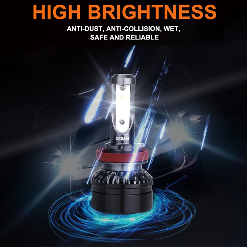 Osram+ 50% яркость H11 H9 светодиодный автоматический передний противотуманный фонарь 6000K Белый Мини Автомобильный противотуманный фонарь фара лампа H11 H9 с внешним Драйвером