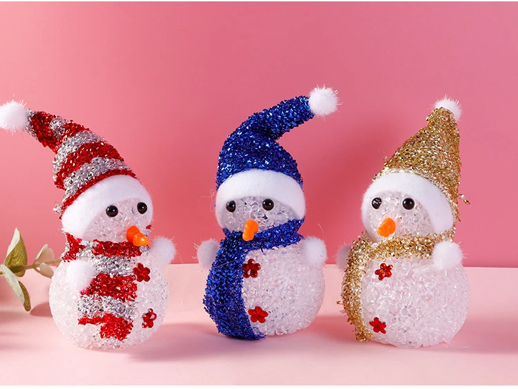 クリスマス雪だるまの置物収集品led雪だるまの装飾アニメーションデスクトップの装飾パーティークリスマスプレゼント Pendant Drop Ornaments Aliexpress