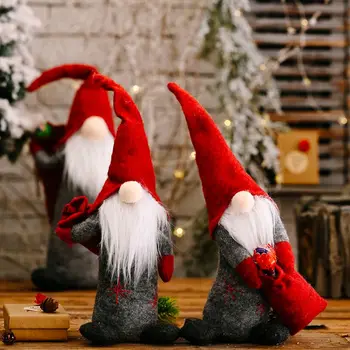 

2pcs/set Christmas Faceless Swedish Tomte Gnome Ornaments Handmade Scandinavian New Year Hanging Doll Navidad Natal Xmas Gifts