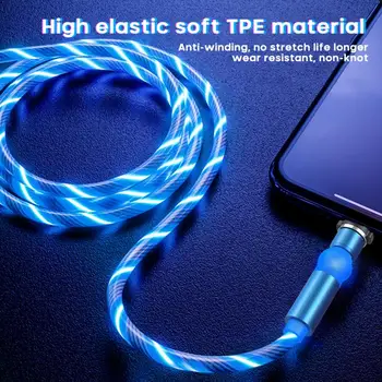

New 540 Degree Roating Magnetic Cable Micro USB Type C Phone Charging Cable For iPhone 11 Samsung Xiaomi USB Cords Wires Cables