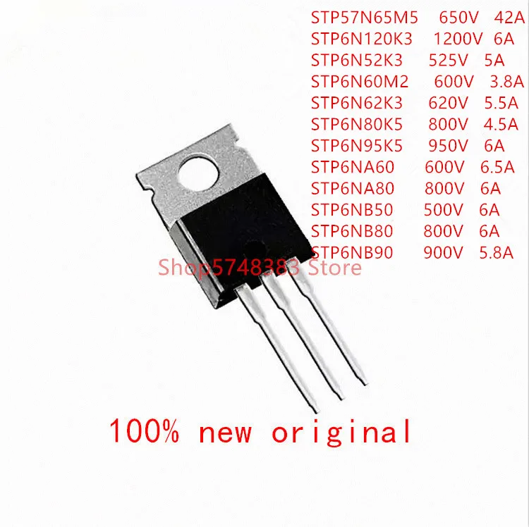 10 шт. STP57N65M5 STP6N120K3 STP6N52K3 STP6N60M2 STP6N62K3 STP6N80K5 STP6N95K5 STP6NA60 STP6NA80 STP6NB50 st6220|Аксессуары для