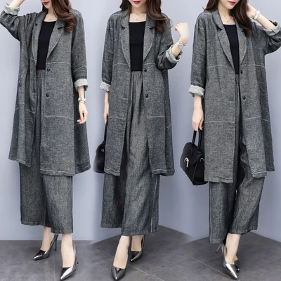 

Tracksuit For Women Large Big Size 2019 2 Piece Set Top And Pants Wide Leg Trousers Suit Set Elastic Waist Female Costume