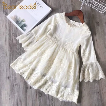 

Bear Leader Girls Lace Flowers Princess Dress New Autumn Girl Party Elegant Dresses Casual Sweet Outfits Children Vestidos 2 7Y